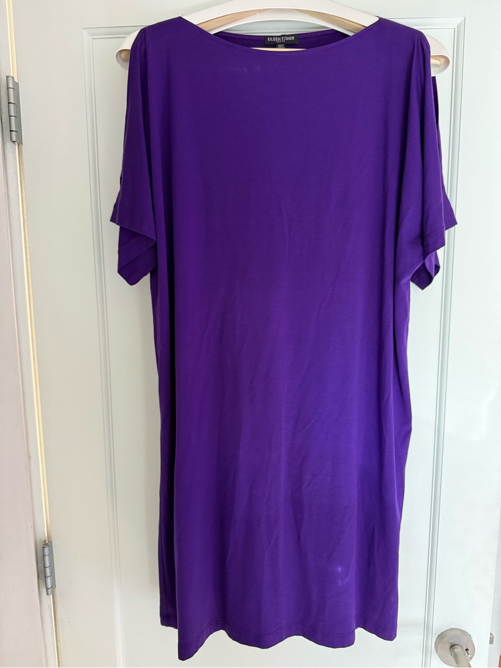 Eileen Fisher Vibrant Purple Crewneck Dress